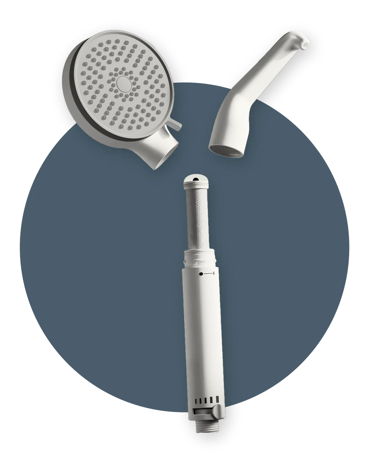 DOT-Home: soffione doccia, testina per l'igiene intima e impugnatura con cartuccia filtrante